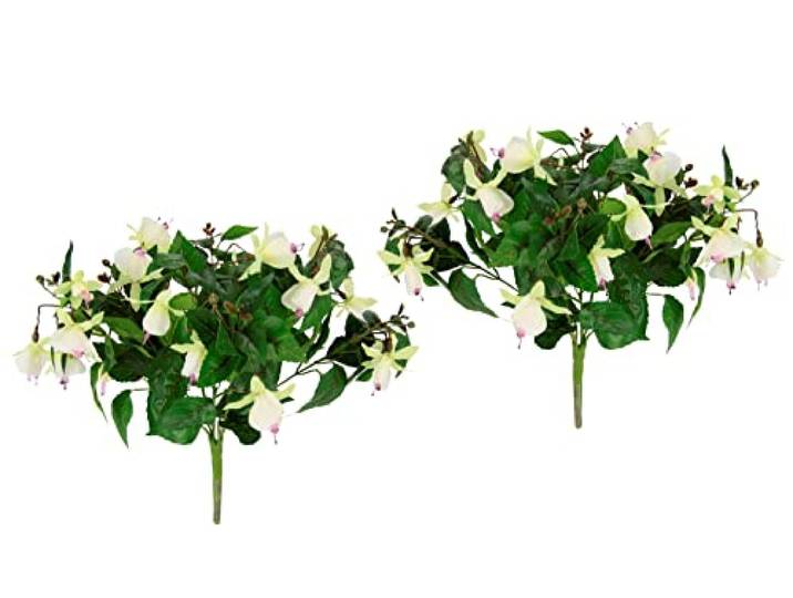 Künstlicher Fuchsienbusch Zierpflanze Fuchsien Busch Kunstpflanze Zimmerpflanze Blüten Blumen Kunstblumen Seidenblumen Unechte Deko Gefälschte Doppelblütenblätter Topfpflanze Hybrida Hort Flores
