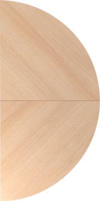 Ansatztisch Breno, für Schreibtische Breno, ⌀ 1600 mm, Eiche/Silber