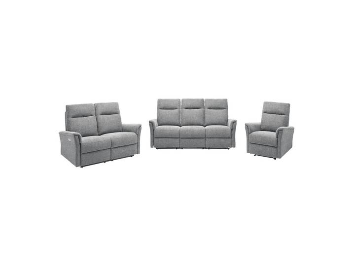 Sitzgarnitur Holz, Metall, Textil Dunkelgrau