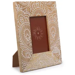Med Mango Wood Picture Framel (for 10x15cm) 26x20x2cm - Buddha - White