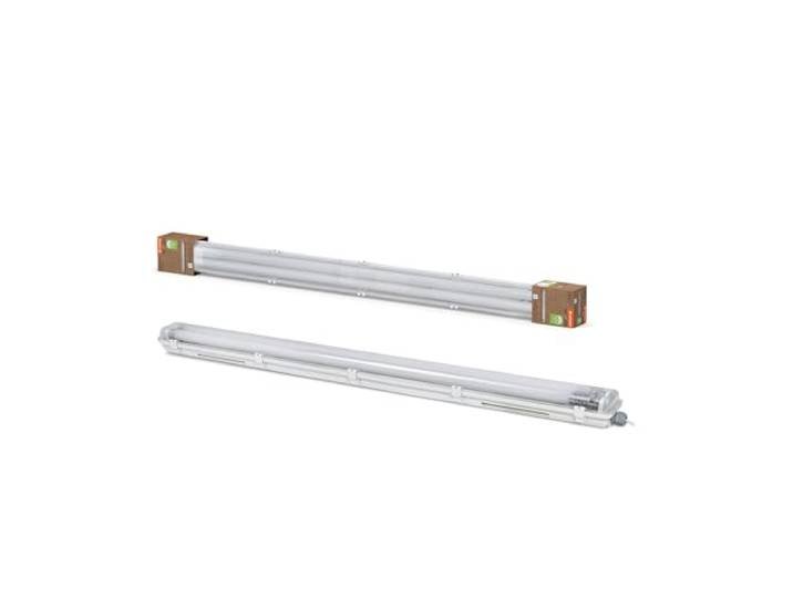 LEDVANCE Hocheffiziente LED Feuchtraumleuchte mit 2xLED Röhre, Besteht aus mind. 50% recyceltem Kunststoff,13.5W, kaltweiß, langlebig, L1280mm x H70mm x B95mm, perfekt für Keller, Garagen, Lagerhalle