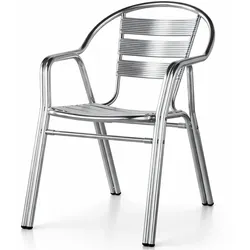 Gebogene Aluminiumstühle für Terrasse, Bar im Innen- und Außenbereich, Restaurant, Hotel und Cafeteria.
