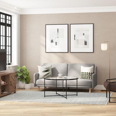 Taylor Upholstered Split Back Futon Sofa with Curved Arms and Solid Wood Legs