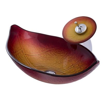 Waschbecken für Badezimmer / Armatur für Badezimmer / Einbauring für Badezimmer Moderne - Hartglas Rechteckig Vessel Sink