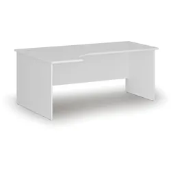 Büro-Eckschreibtisch PRIMO WHITE, 180x120 cm, links, weiß