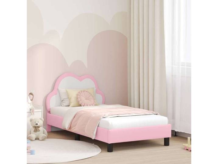 Cadre lit enfants tête rose 80x160 cm PU format enfant design féminin chambre enfant chic