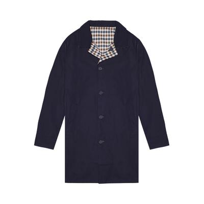 Parka AQUASCUTUM ACTIVE "ICONIC REVERSIBLE TRENCHCOAT Herren", Herren, Gr. XL, blau (navy), Softshell, 100% Polyester, normal normal, Jacken Parka, Wendemantel Herren, leichte Jacke, Trenchcoat, Windjacke, Sale
