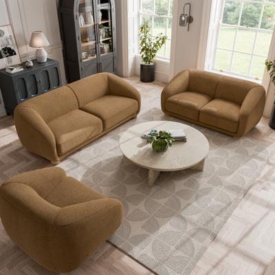 Furniture of America Lester 3-Piece Contemporary OEKO-TEX Fabric Sofa Set