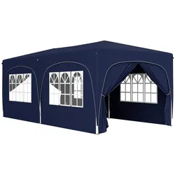Outsunny 3 x 6 m Pop-up Pavillon mit Seitenwänden, UPF50+ höhenverstellbares Gartenzelt mit Tragetasche und Sandsäcken