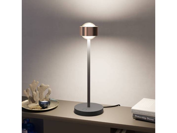 Top Light LED Tischlampe Puk! 80 Eye Table, dimmbar, kupfer, für Wohn- / Esszimmer, Aluminium, Modern, LED Tischlampe