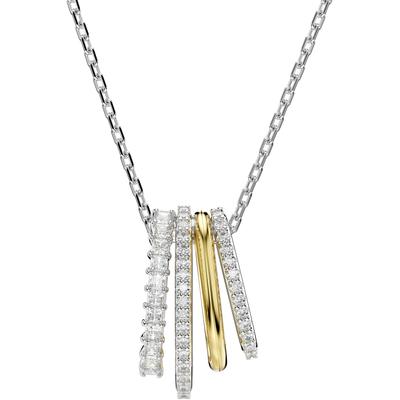 Kette mit Anhänger SWAROVSKI "Schmuck Geschenk Halskette Hyperbola", gold (metallfarben, gelbgoldfarben, kristallweiß), Halsketten, Damen, Metall, L: 45, mit Swarovski Kristall