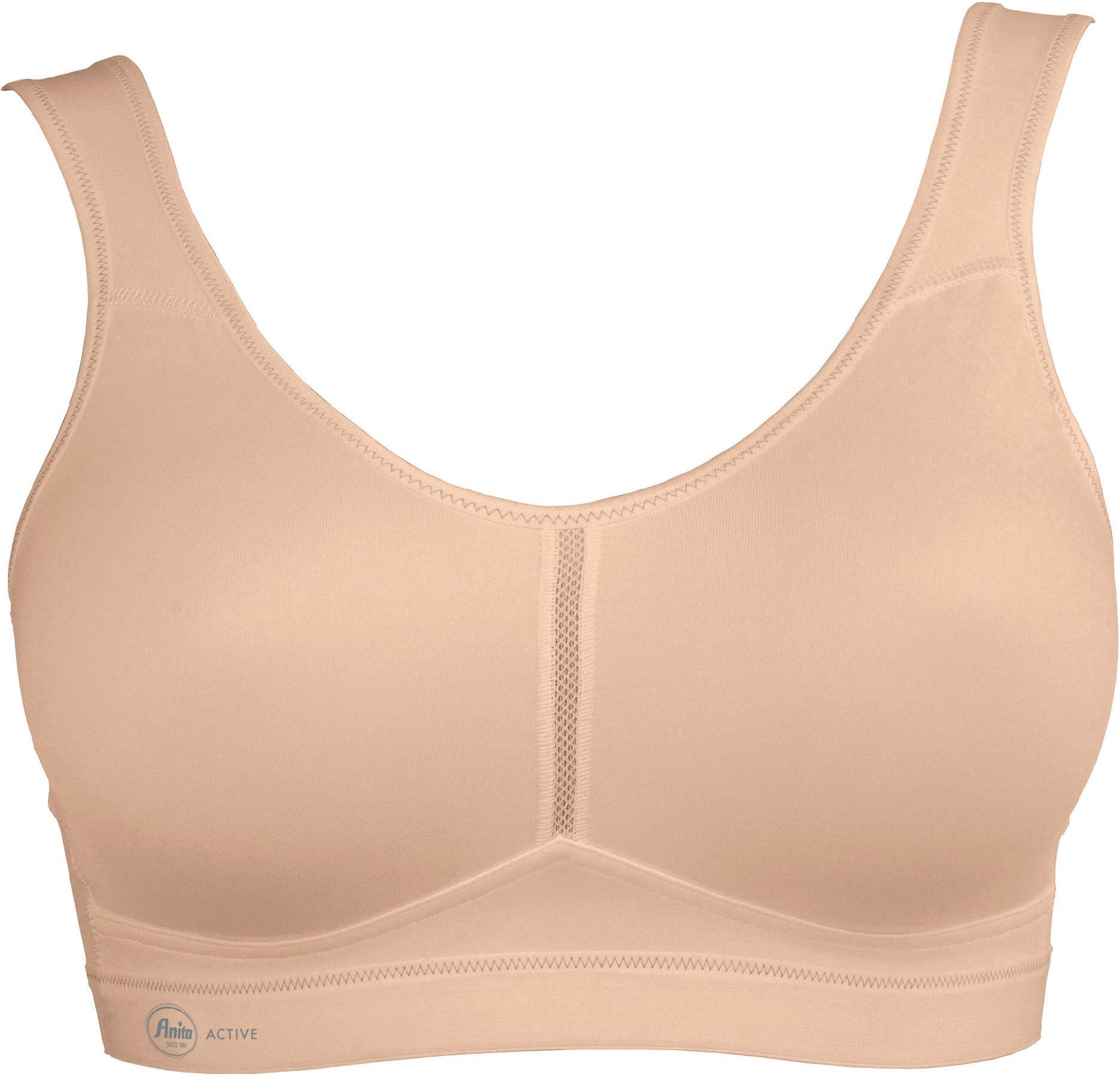 Sport-BH ANITA ACTIVE "Light & Firm", Damen, Gr. 75, Cup D, beige (deep sand), Stoff, Obermaterial: 80% Polyamid, 20% Elasthan, Basic, regular fit, BHs Sport-BH, gemoldete Cups, verstellbare Träger, nahtlos, atmungsaktiv deep sand 75, Cup D