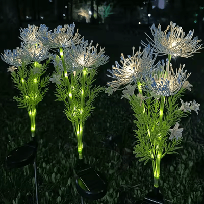 Inspire Picks Solar Flower Garden Lights Waterproof Outdoor Lawn & Courtyard Decor blue 1pc