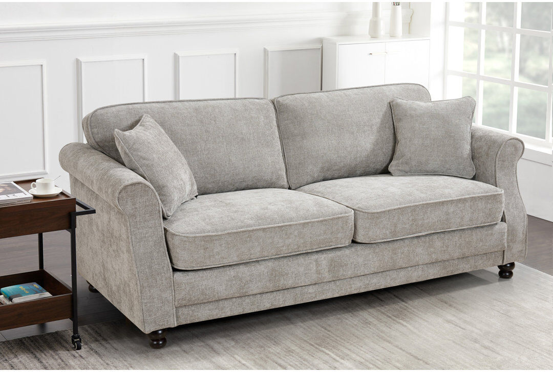 Ophelia & Co. Baldemar Chenille Sofa Light Grey 3