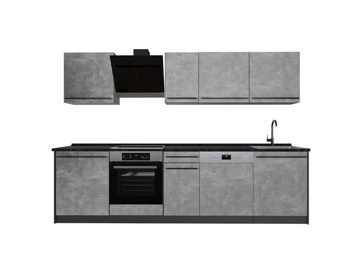 Cuisine R-Line 280cm plan de travail Anthracite Béton/Anthracite Vicco 67153