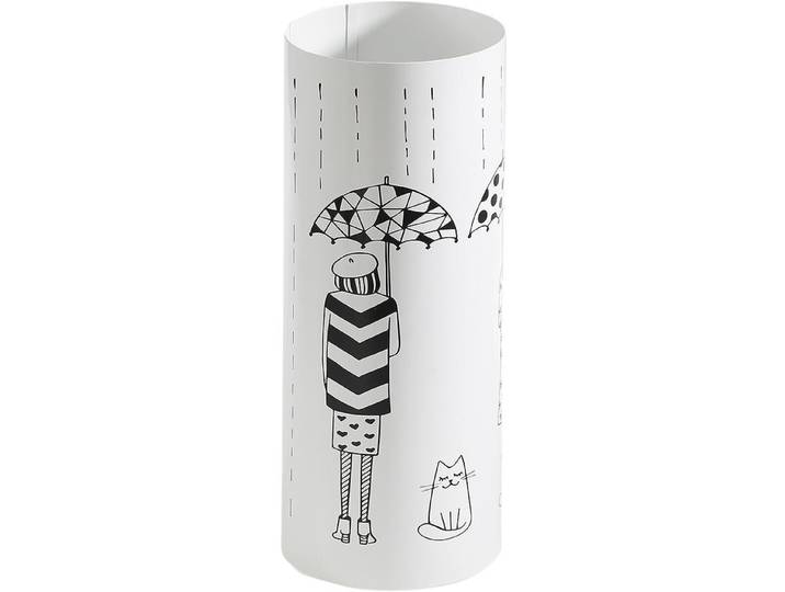 Schirmständer LOCKER, weiss (weiß), B:20cm H:48cm T:20cm, Metall, Regenschirmständer, Schirmständer