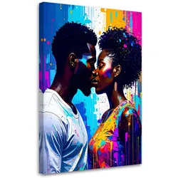LEINWANDBILD Kuss Liebe Paar 70x100cm