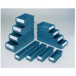 6x HP Autozubehör, Lagerbehälter, Regalkasten L600xB234xH140mm blau PP