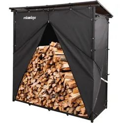 Relaxdays, Zubehör Kerzen + Kamin, Kaminholzregal