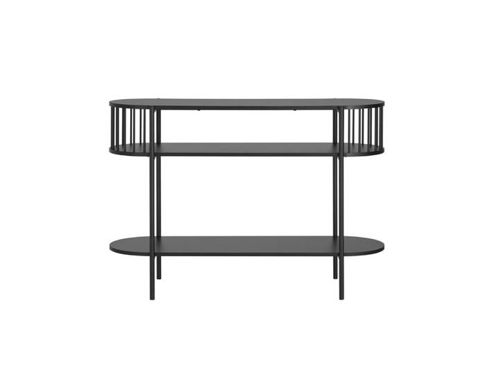 Console avec 3 étagères noire 110x39x76 cm