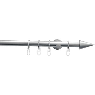 Gardinenstange GARDINIA "Set Metall" Gr. 1, silber (edelstahlfarben), L:120cm Ø:20mm, Metall, Gardinenstangen, 1-Lauf
