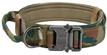 PetsAreLife Premium Adjustable Tactical Dog Collar & Leash Set With Control Handle camouflage m