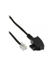 InLine Telefonkabel RJ-11 M bis TAE-F M 10 m Schwarz (18907)