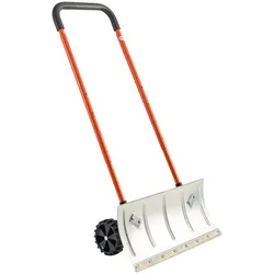 VEVOR Schneeschaufel auf Rädern, 61 cm, Schneeschieber mit bidirektionaler Klinge, 90° verstellbarer Griff, Schneeräumer aus Metall, Schneeräumen, zum Reinigen, für Einfahrten, Gehwege