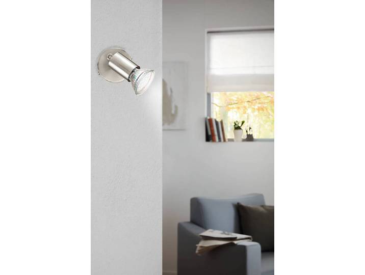Plafonnier Buzz-LED Ø 6cm Argenté/Argenté 1 Matériau : Métal Surface en métal : Nickelé Type de métal : Acier LED GU10