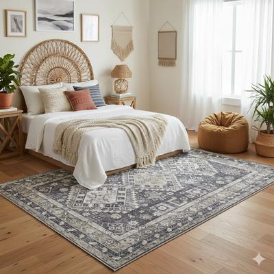 Amer Rugs Alaska Machine-Washable Vintage Boho Medallion Area Rug