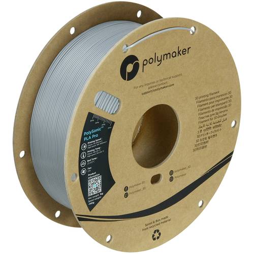 Polymaker PA13003 Filament PLA+ Highspeed Filament, schlagfest 1.75mm 1000g Grau PolySonic 1St.