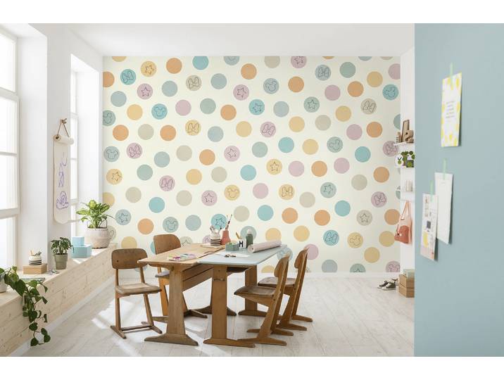 Fototapete KOMAR Digitaldruck Vlies - Disney Pastel Confetti - Grösse 400 x 250 cm , bunt, Rollen: 1, Vlies, Tapeten, Fototapete, Kinderzimmer