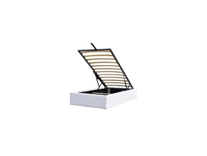 Lit Coffre LORIS 90x190 blanc Sommier inclus 12 lattes MDF montage rapide