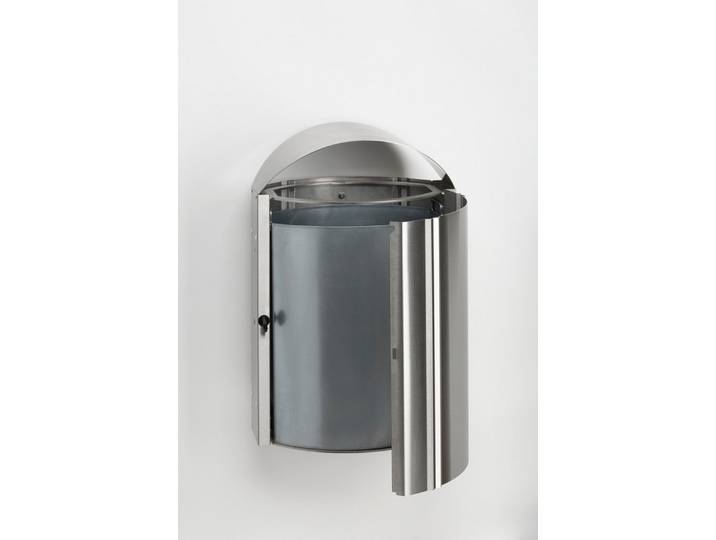 PROREGAL® Aschenbecher Wandabfallsammler Schutzdach 50L 79x48x35 Edelstahl