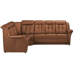 Polstermöbel Oelsa Komfort-Ecksofa aus Leder  Andorra , orange , Maße (cm): B: 272 H: 99 T: 238.0