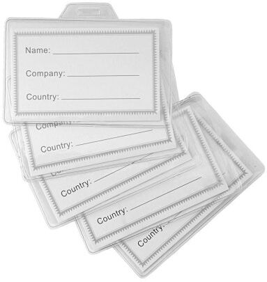 Portabadge trasparente PVC 10x7,2cm RESISTENTE   Personalizzate o neutre