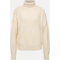 Strickpullover mit Rollkragen Beige 36