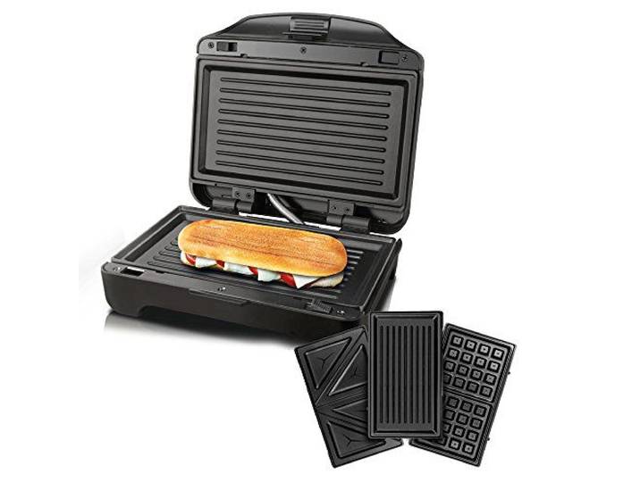 Taurus - Miami Sandwich Maker Premium 900w 3 Plaques Antiadhésives Amovibles Led Indicator Rangement Vertical Cool Touch Handle Base Antidérapante