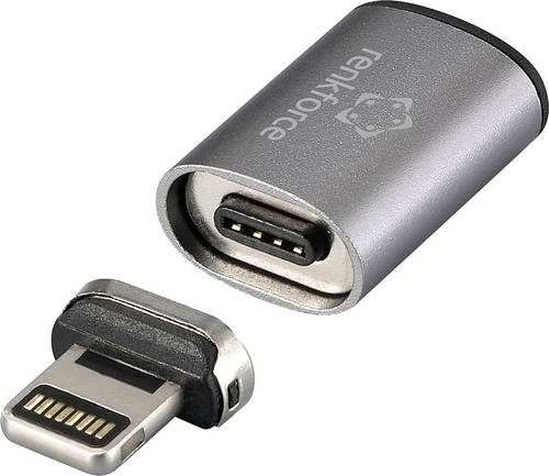 Renkforce USB-C, iPad/iPhone/iPod Adapter [1x USB-C Buchse - 1x Apple Lightning-Stecker] magnetischer Stecker