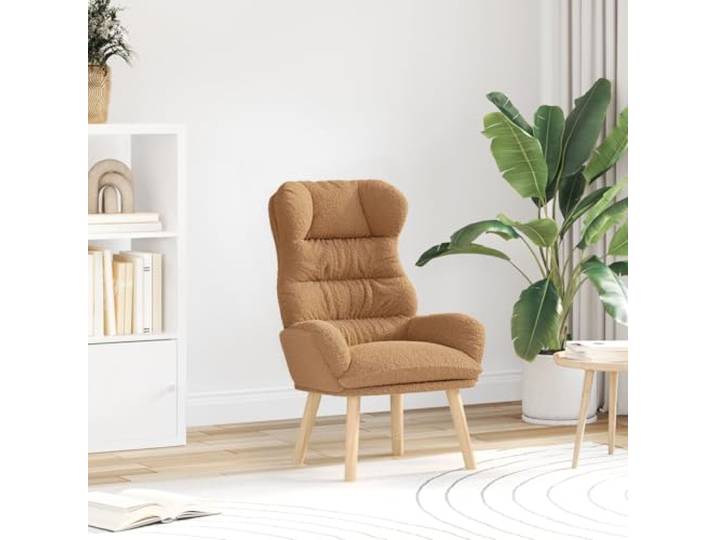 HEFZGDB Beiger Relaxsessel aus weichem Polyesterstoff mit Holzrahmen und ergonomischem Design für Wohnzimmer Entspannung Lesesessel Sofortige Lieferung