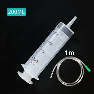 Inspired Finds Large Capacity Reusable Syringe Pump With Hose For Fluid Transfer And Pet Feeding 200ml 6.8 Fl Oz