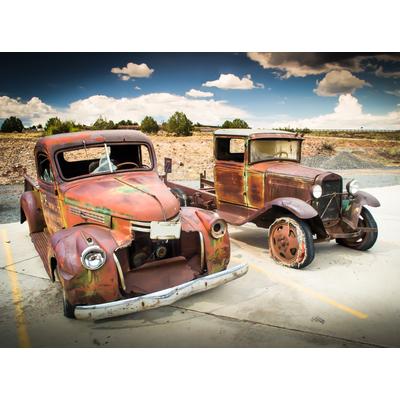 Fototapete PAPERMOON "Abandoned Old Cars", bunt, B:3m L:2,23m, Vlies, Tapeten
