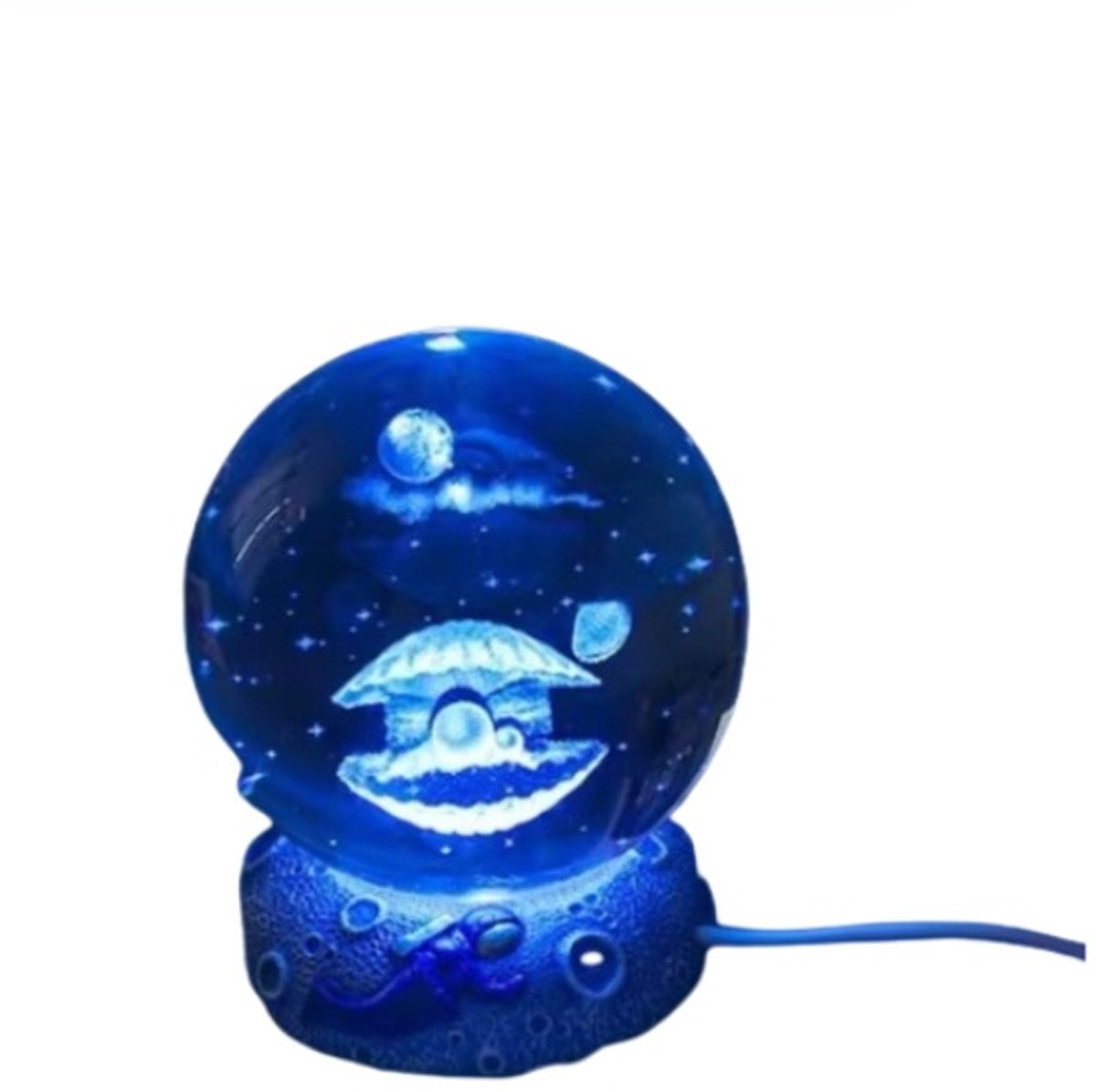 3D Kristallen Bol Kerstdecoratie 2025 met Sneeuw en Glazen Bol, 8 cm