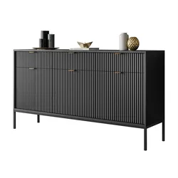 SIDEBOARD CORTADO KSZ154 MIT SCHUBLADEN 154 CM SCHWARZ