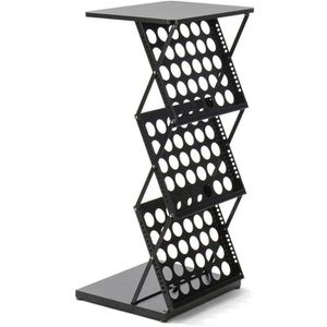 Update-Displays Prospekthalter Stehpult, schwarz, Prospektständer, Alu, faltbar, 6 x A4, 3 x A3 quer