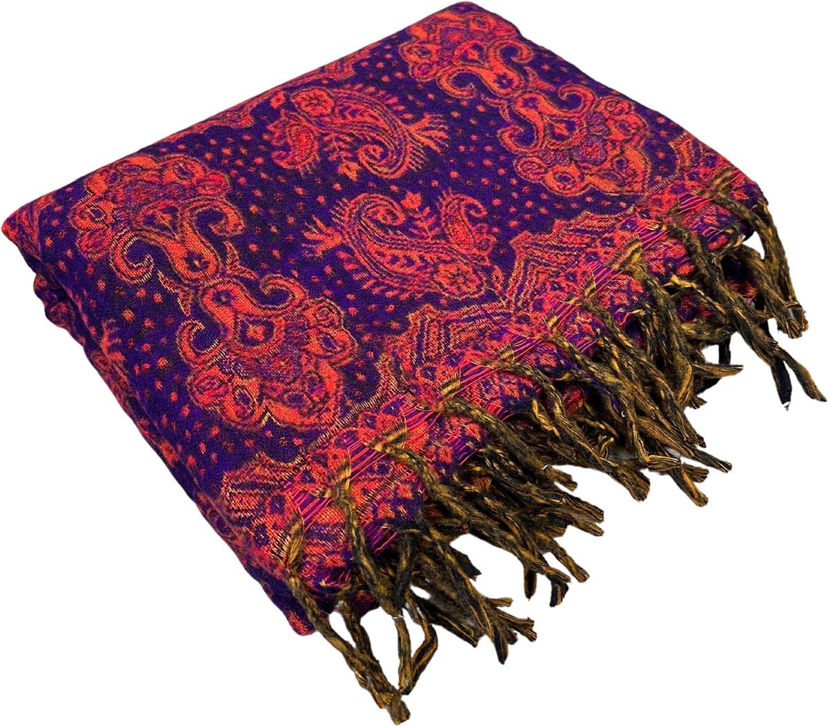 Om Namaste Meditatiedeken Omslagdoek Grote Sjaal Plaid - Rood & Paars