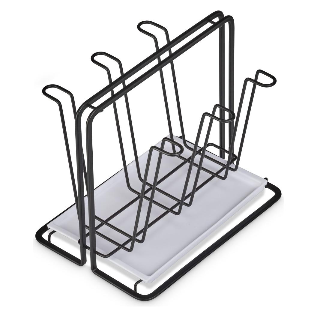 Hama Abtropfgestell für 6 Flaschen, universal, Glas- und Flaschenhalter, Schwarz (00002921)