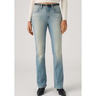 Bootcut-Jeans LEVI'S "725 HIGH RISE BOOTCUT", Damen, Gr. 29, Länge 30, blau (good find), Denim/Jeans, Obermaterial: 81% Baumwolle, 18% Polyester, 1% Elasthan, bootcut fit lang, Jeans, Topseller