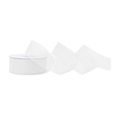 Creativery 25mm Organzaband 25m Chiffonband Schleifenband Geschenkband Deko Stoffband Weiß