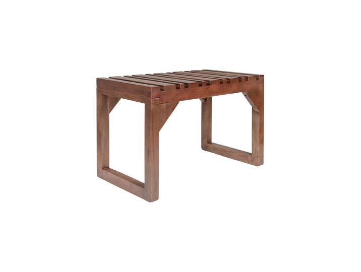 Handgefertigte Design Sitzbank „Jakub“ Mangoholz Nussbaum Dutchbone